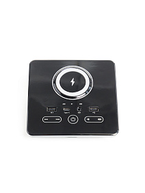 Мультимедийная сист. BT+2USB(20Вт)+Type C+AUX+Бесп. зар.15Вт, Сенс.кн. (черн.)